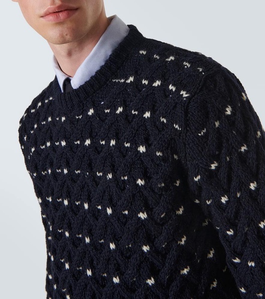 Cable-knit wool-blend sweater