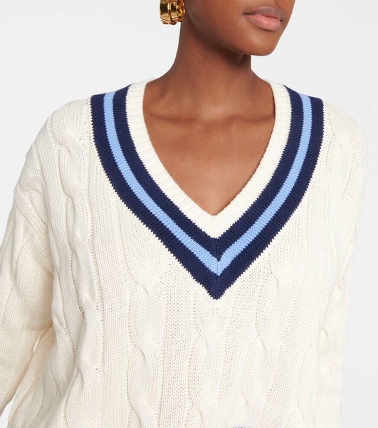 Cable-knit cotton sweater