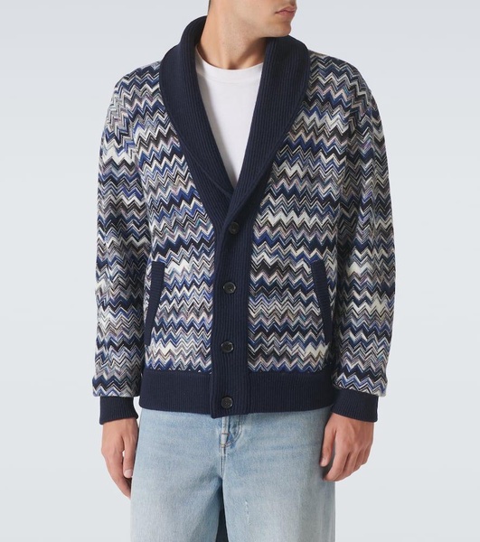 Zigzag wool cardigan