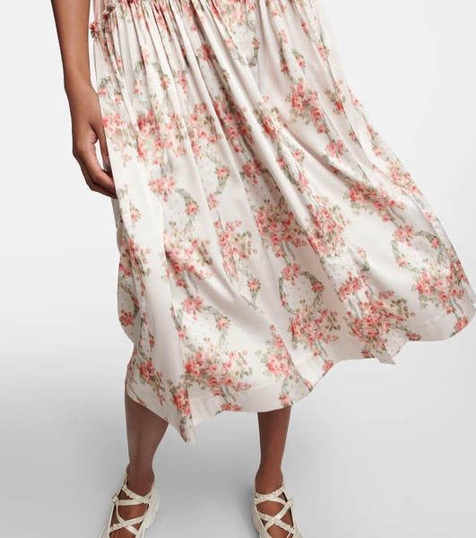 Patchwork floral midi dress