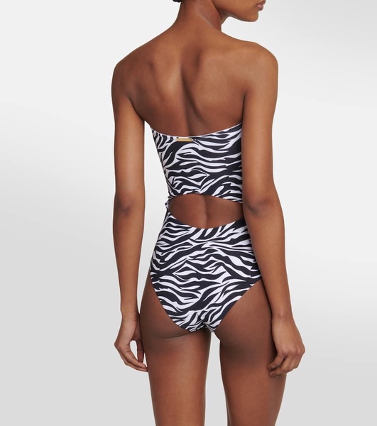 Anya zebra-print cutout swimsuit