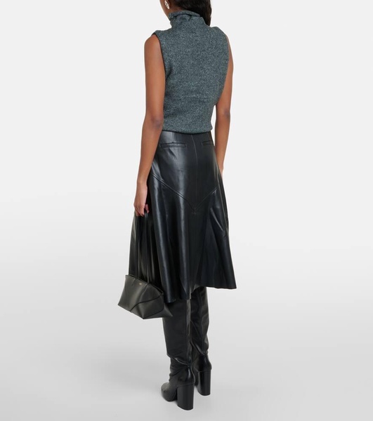 White Label Jesse faux leather midi skirt