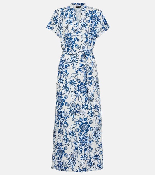 Annelie floral linen-blend maxi dress