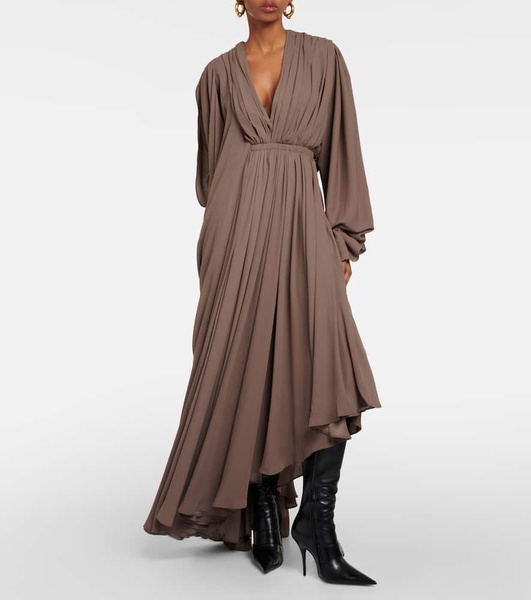 All-In asymmetric crepe maxi dress