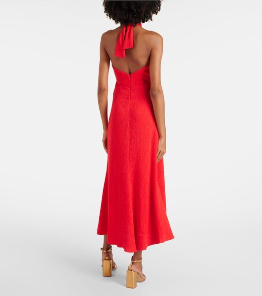 Halterneck cutout maxi dress