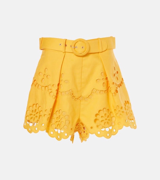 Pop broderie anglaise linen shorts