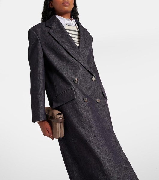 Double-breasted cotton overcoat