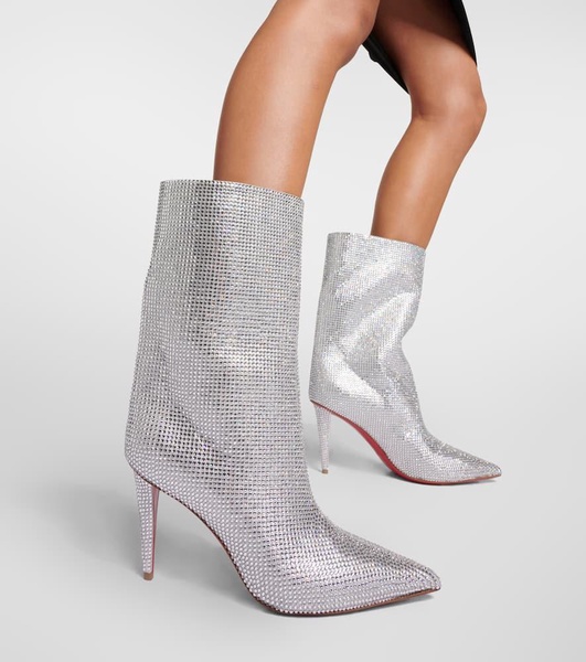 Astrilarge Strass suede ankle boots