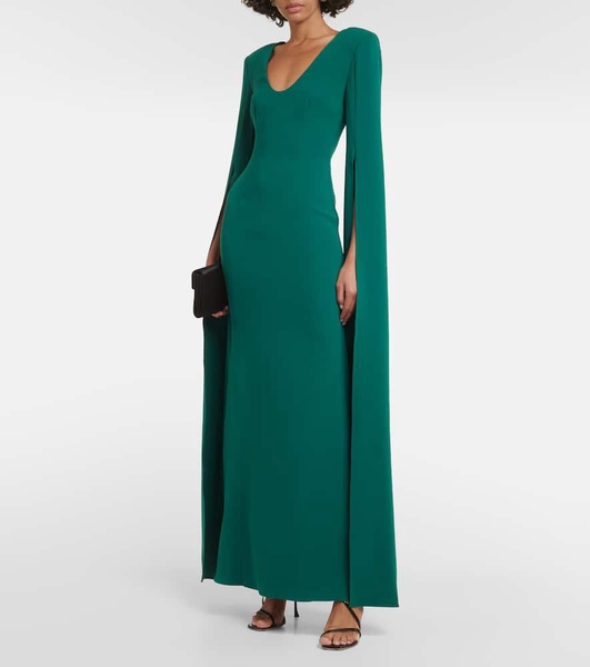 Cape-sleeve cady gown