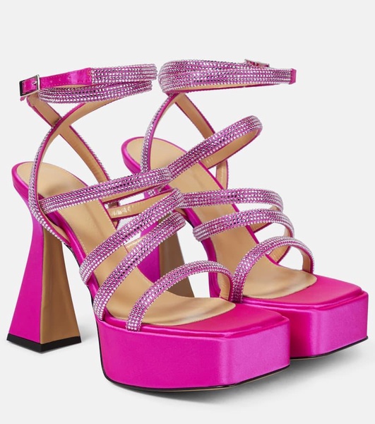 Sydney embellished satin platform sandals