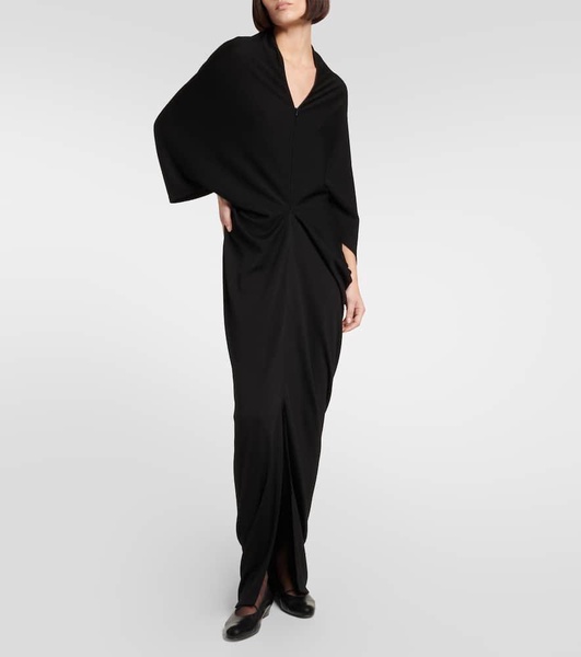 Rodin draped wool jersey maxi dress