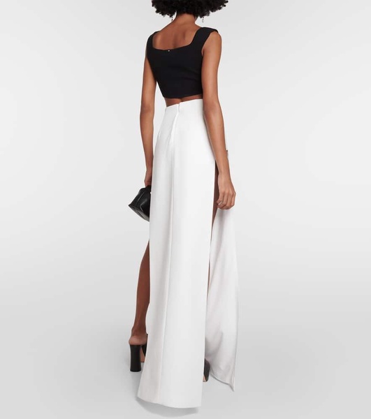 Side-slit jersey maxi skirt