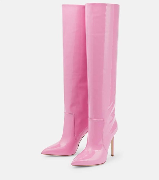 Patent leather knee-high boots