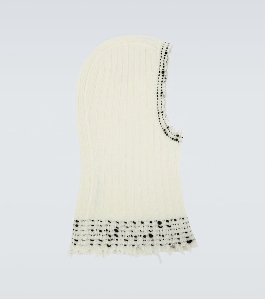 Ribbed knit wool ski mask