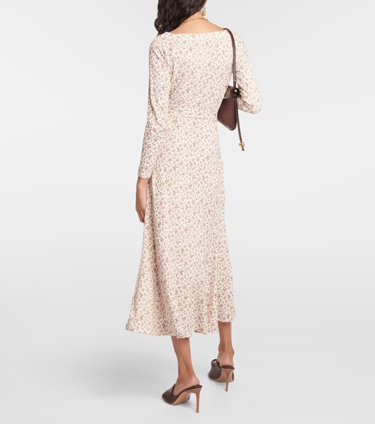 Floral jacquard cotton midi dress