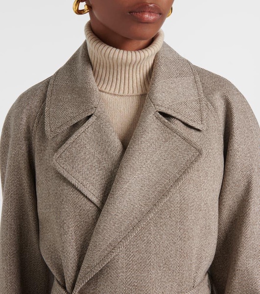 Foster herringbone virgin wool coat