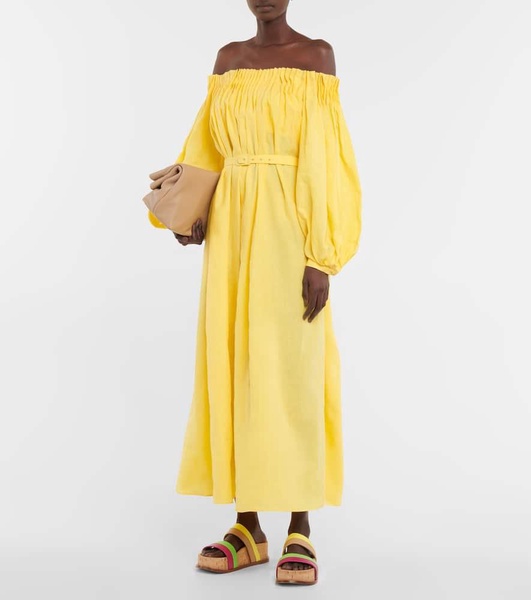 Martha off-shoulder linen maxi dress