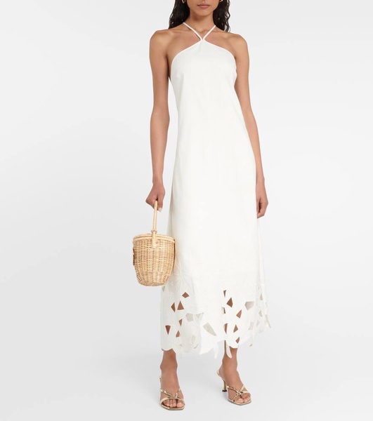 Simone linen-blend midi dress