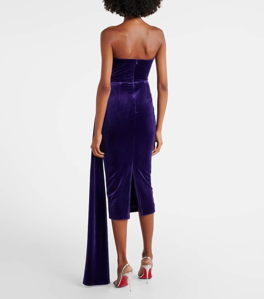 Draped velvet corset gown