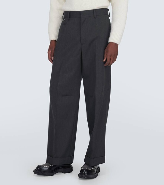 Wool straight pants