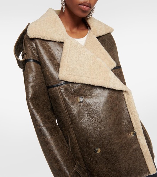 Jordan shearling-lined leather coat