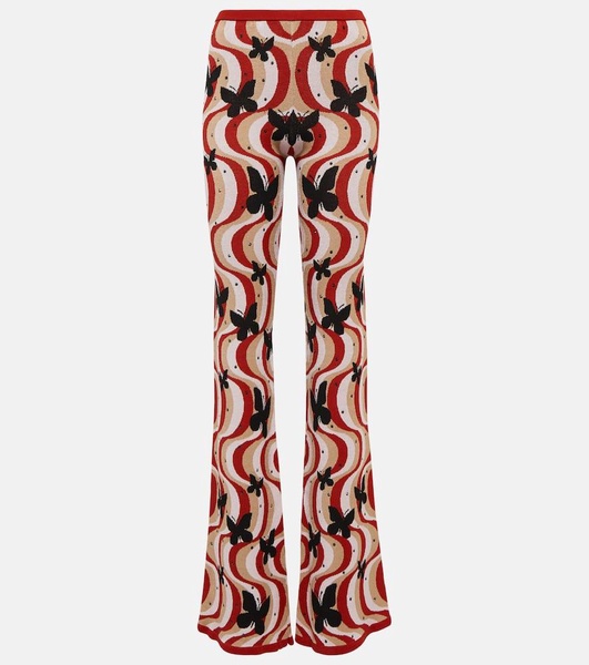 Printed high-rise flare pants