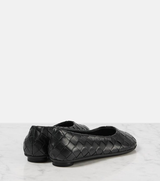 Intrecciato leather ballet flats