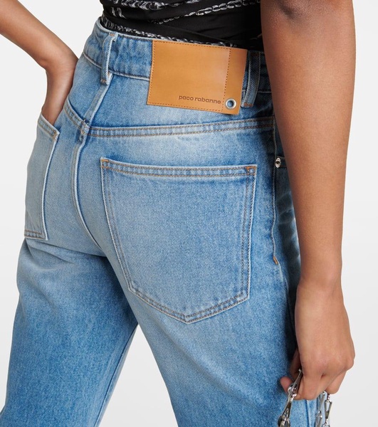 Embellished high-rise bootcut jeans