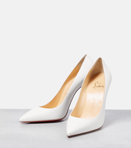 Kate 100 pointed-toe leather heeled courts