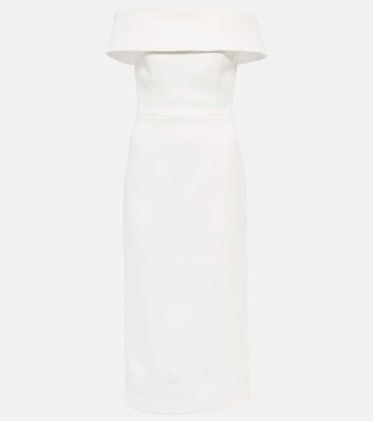 Bridal Amore off-shoulder crêpe midi dress