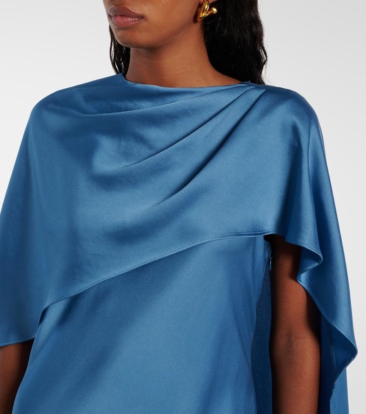 Izel caped satin gown