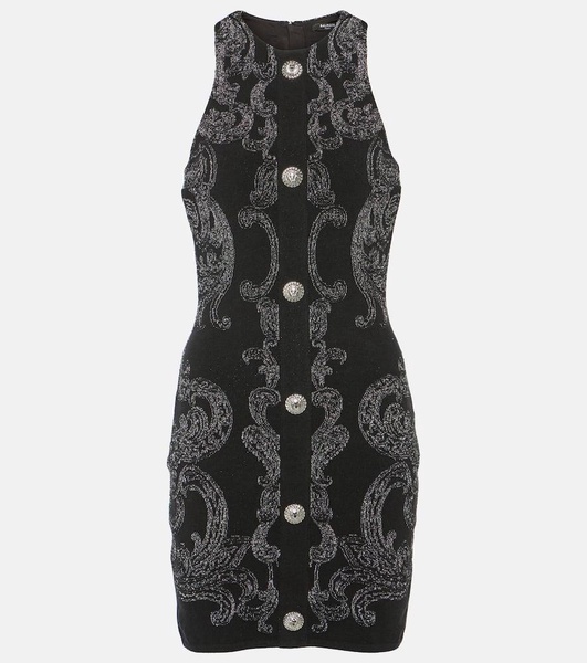 Paisley jacquard Lurex® minidress