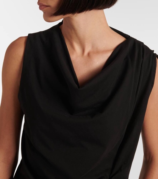 Draped cotton jersey top