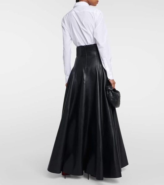 Grace flared faux leather maxi skirt