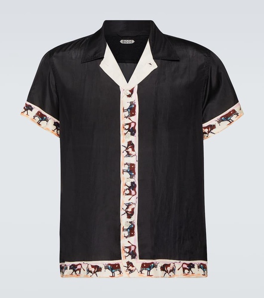 Taureau printed silk shirt