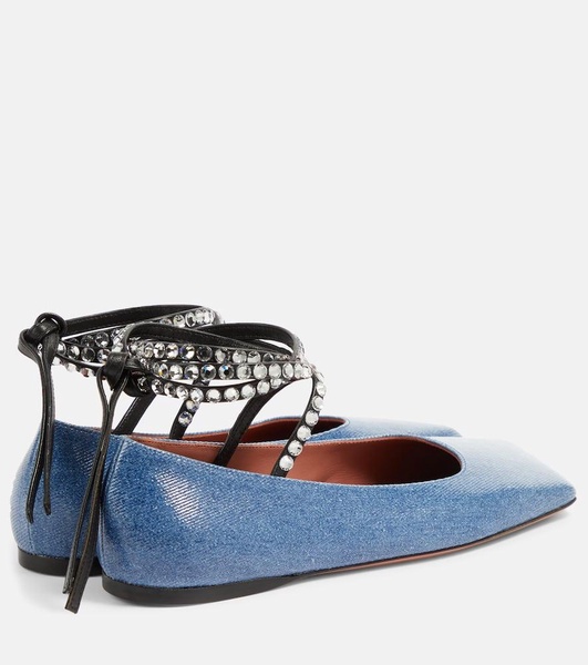 Ane embellished denim ballet flats