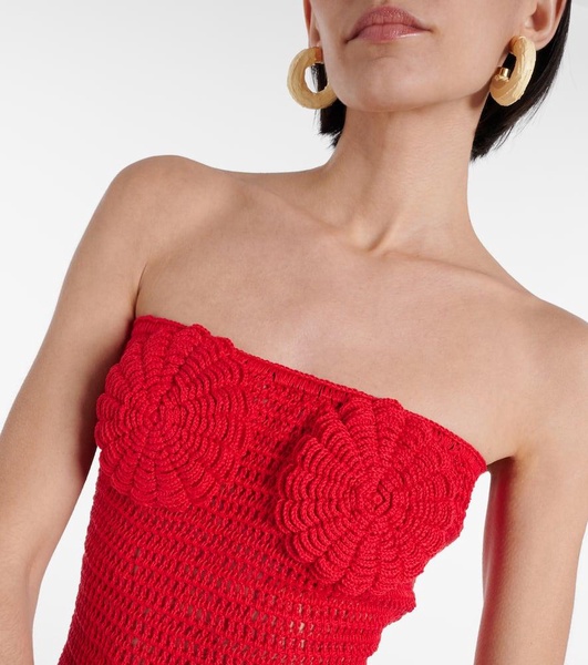 Camellia cotton crochet bustier dress