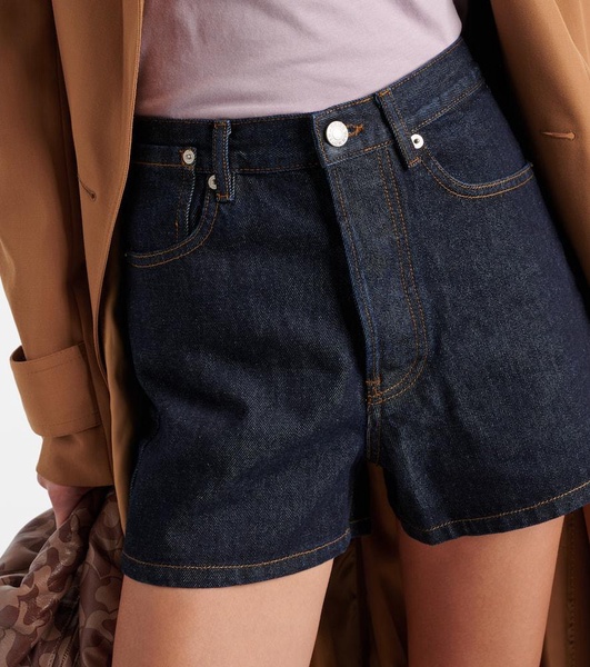 High-rise denim shorts