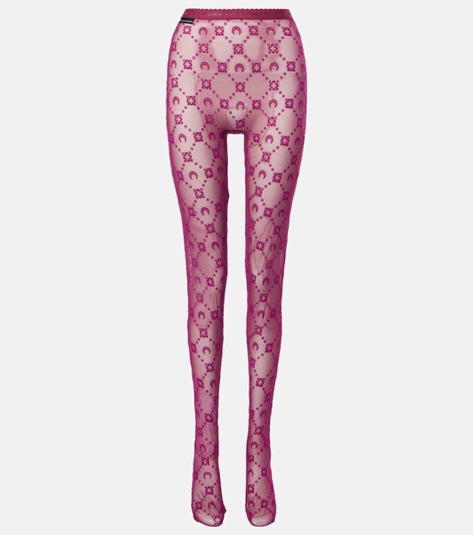 All Over Moon printed tights