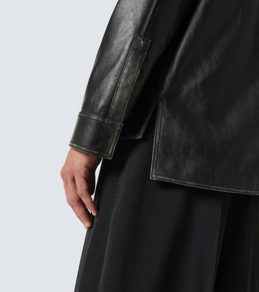 Anagram polished leather jacket