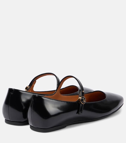 Polished leather Mary Jane flats