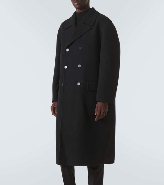 Double-breasted oversized wool coat