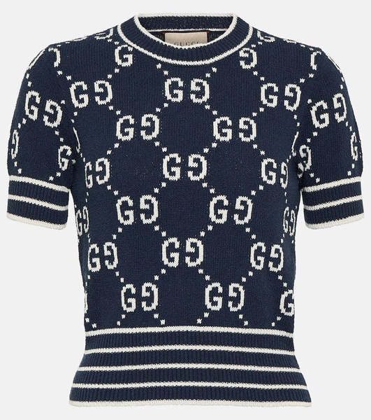 GG jacquard cotton-blend top