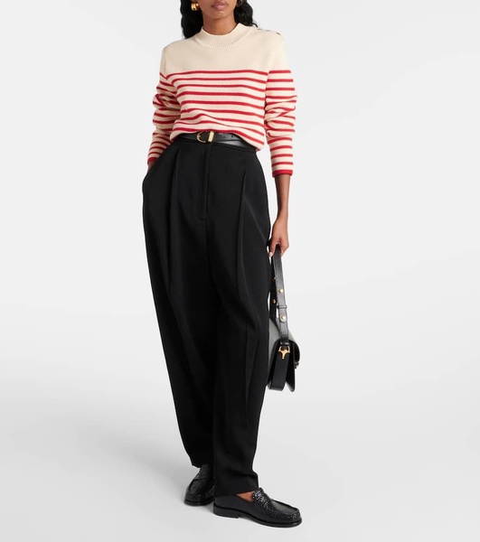 Oz striped cotton and cashmere sweater