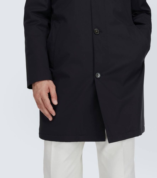 Sebring leather-trimmed raincoat