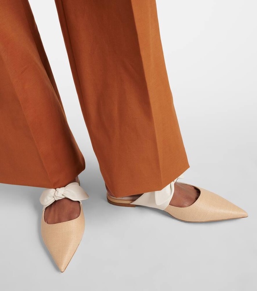 Rali leather and raffia mules