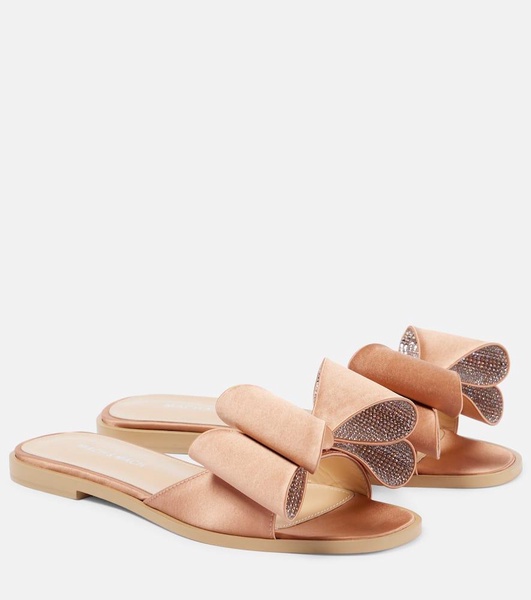 Le Cadeau Double Bow satin slides