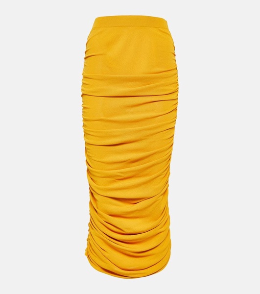 Chukwu ruched jersey midi skirt