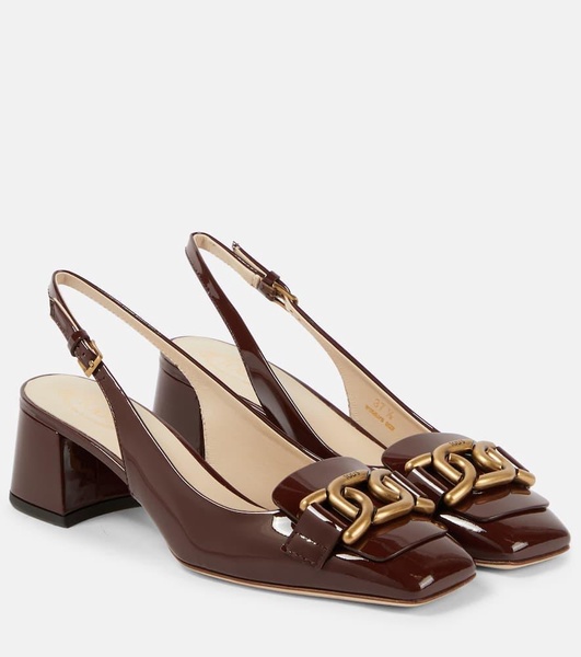 Kate patent leather slingback pumps