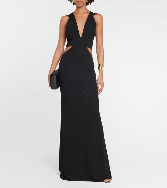 Cutout jersey gown